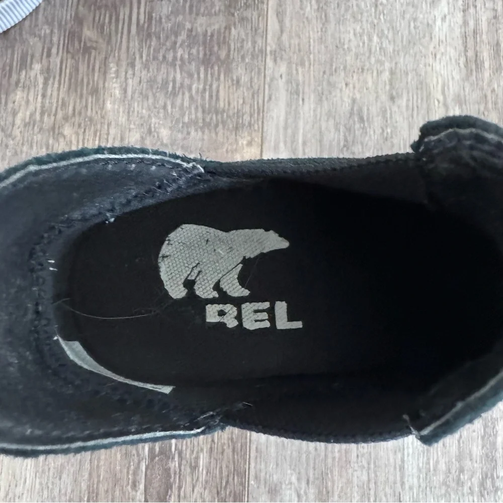 Sorel Out N About Slip-On Wedge II Black Suede Wedge Sneakers